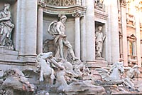 view of trevi fountain at sunset