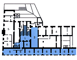 Uffizi Map: Second Floor - Printings and Drawings, Library